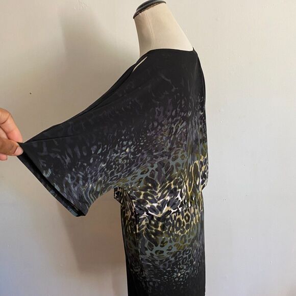 EnFocus Studio Cold-Shoulder Animal Print Mini Dress: Size Medium - Picture 3 of 10